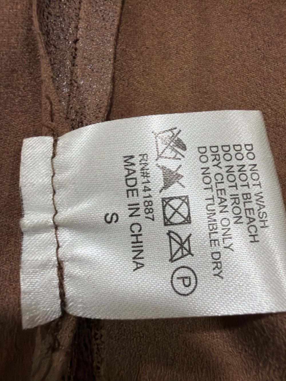 C. Luce Brown Faux Suede Open Front Jacket Size S - Picture 10 of 10